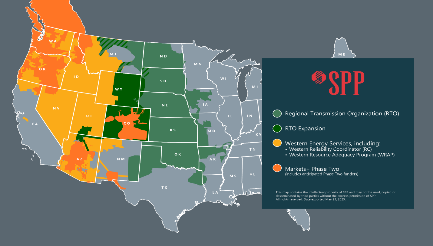 SPP Market Future: Lower Costs, Markets+, and RTOE Optimization 3 SPP Services in the West, with the anticipated footprint of SPP Markets+ (Phase 2) in orange (source: SPP).